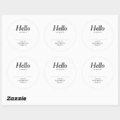Moderne Elegante Eenvoudige Familiereünie Naam Ronde Sticker (Vel)