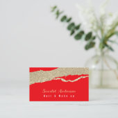 Moderne elegante eenvoudige glitter visitekaartje (Staand voorkant)