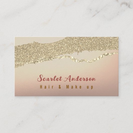 Moderne elegante eenvoudige glitter visitekaartje (Voorkant)