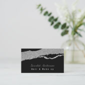 Moderne elegante eenvoudige glitter visitekaartje (Staand voorkant)