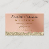 Moderne elegante eenvoudige glitter visitekaartje (Achterkant)