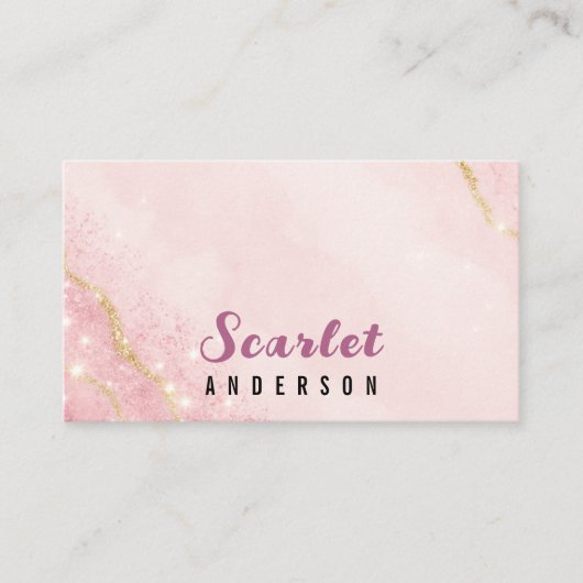 Moderne elegante eenvoudige glitter visitekaartje (Voorkant)