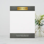 Moderne Elegante Eenvoudige Gouden Bar Briefhoofd (Staand voorkant)