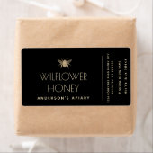 Moderne elegante eenvoudige gouden honingbij etiket (Insitu)