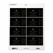 Moderne elegante eenvoudige gouden honingbij etiket (Full Sheet)