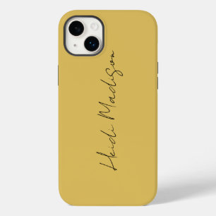 Moderne Elegante Eenvoudige Gouden Kleurencalligra Case-Mate iPhone 14 Plus Hoesje