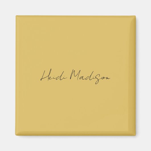 Moderne Elegante Eenvoudige Gouden Kleurencalligra Magneet (Voorkant)