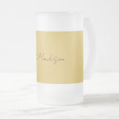 Moderne Elegante Eenvoudige Gouden Kleurencalligra Matglas Bierpul (Voorkant rechts)