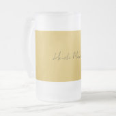 Moderne Elegante Eenvoudige Gouden Kleurencalligra Matglas Bierpul (Voorkant links)