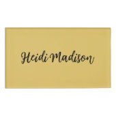 Moderne Elegante Eenvoudige Gouden Kleurencalligra Naambadge (Voorkant)