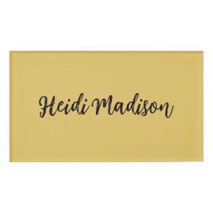 Moderne Elegante Eenvoudige Gouden Kleurencalligra Naambadge