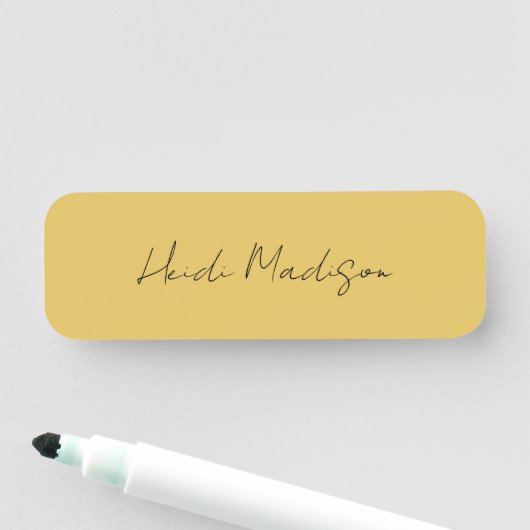 Moderne Elegante Eenvoudige Gouden Kleurencalligra Naamplaatje (In situ)