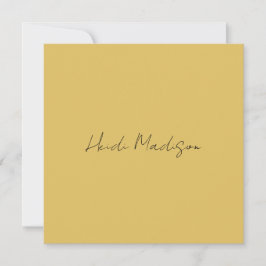 Moderne Elegante Eenvoudige Gouden Kleurencalligra Notitiekaartje