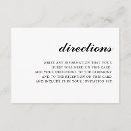 Moderne Elegante Eenvoudige Huwelijks Richtingen Z Informatiekaartje