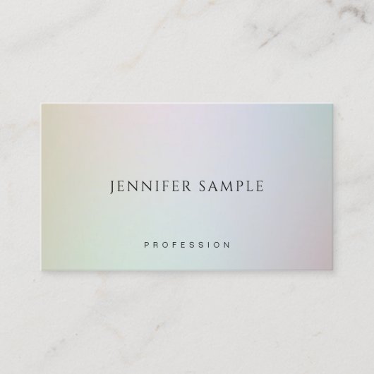 Moderne Elegante Eenvoudige Kleurrijke Plain Profe Visitekaartje (Voorkant)