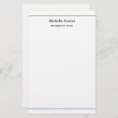 Moderne Elegante Eenvoudige Minimalist Briefpapier (Voorkant / Achterkant)