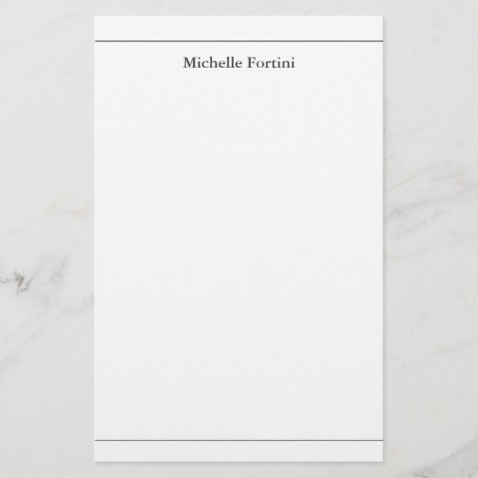 Moderne Elegante Eenvoudige Minimalist Briefpapier (Voorkant)