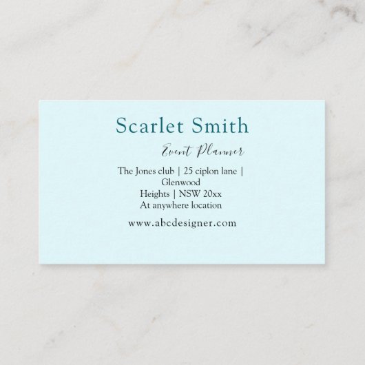 Moderne elegante eenvoudige minimalist visitekaartje (Achterkant)