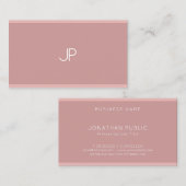 Moderne, elegante, eenvoudige monogram visitekaartje (Voorkant / Achterkant)