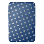 Moderne Elegante Eenvoudige Navy Blauwe Zilveren S Badmat (Voorkant Verticaal)