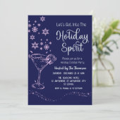 Moderne Elegante Eenvoudige Navy Roze Vakantie Coc Kaart (Staand voorkant)