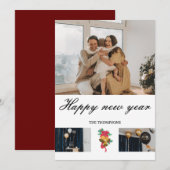 Moderne elegante eenvoudige nieuwjaarskaarten feestdagenkaart (Voorkant / Achterkant)