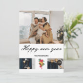 Moderne elegante eenvoudige nieuwjaarskaarten feestdagenkaart (Staand voorkant)