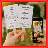 Moderne Elegante Eenvoudige Orde van Dienst Trouwc Handwaaier