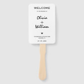 Moderne Elegante Eenvoudige Orde van Dienst Trouwc Handwaaier (Voorkant)