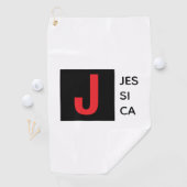 Moderne Elegante Eenvoudige Professionele Monogram Golfhanddoek (Insitu)
