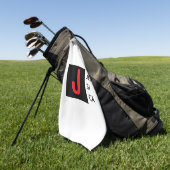 Moderne Elegante Eenvoudige Professionele Monogram Golfhanddoek (Groen)