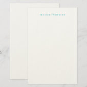 Moderne Elegante Eenvoudige Professionele Naam Briefpapier (Voorkant / Achterkant)