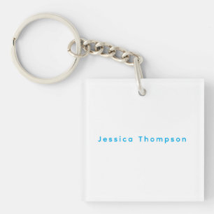 Moderne Elegante Eenvoudige Professionele Naam Sleutelhanger