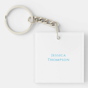 Moderne Elegante Eenvoudige Professionele Naam Sleutelhanger