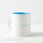 Moderne Elegante Eenvoudige Professionele Naam Tweekleurige Koffiemok (Voorkant links)