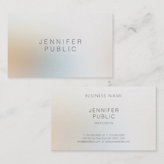 Moderne Elegante Eenvoudige Professionele Schoonhe Visitekaartje (Voorkant / Achterkant)