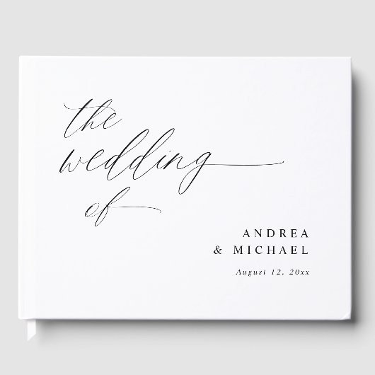 Moderne Elegante Eenvoudige Romantische Minimalist Gastenboek (Voorkant)