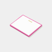 Moderne Elegante Eenvoudige Roze Grens Gouden Retr Post-it® Notes (Schuin)