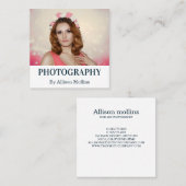 Moderne Elegante Eenvoudige & Schone Fotografie Vierkante Visitekaartje (Voorkant / Achterkant)