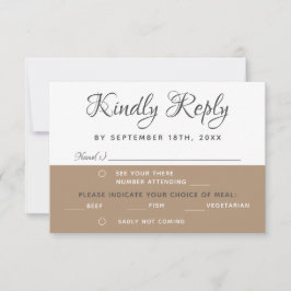 Moderne Elegante Eenvoudige Script RSVP Menu Keuze
