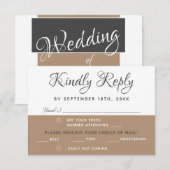 Moderne Elegante Eenvoudige Script RSVP Menukeuze Kaartje (Voorkant / Achterkant)