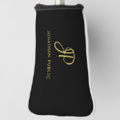 Moderne Elegante Eenvoudige Sjabloon Gouden Monogr Golfheadcover (Draai 90)