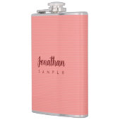 Moderne Elegante Eenvoudige Sjabloon Kalligrafie N Heupfles (Links)