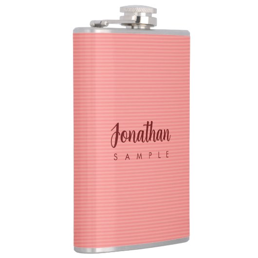 Moderne Elegante Eenvoudige Sjabloon Kalligrafie N Heupfles (Rechts)