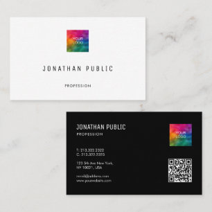 Moderne Elegante Eenvoudige Sjabloon QR Code Logo Visitekaartje