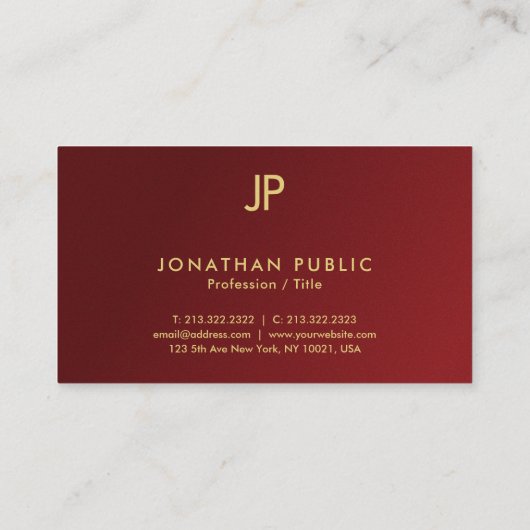 Moderne elegante eenvoudige Sjabloon van uw aangep Visitekaartje (Achterkant)