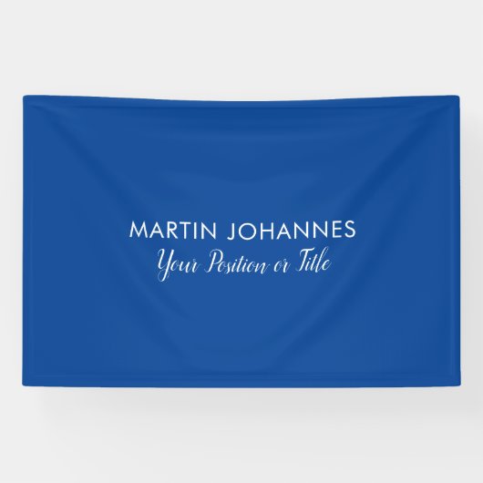 Moderne Elegante Eenvoudige Stijlvolle Blauwe Mini Spandoek (Horizontaal)