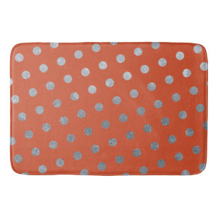 Moderne Elegante Eenvoudige Terracotta Zilveren St Badmat