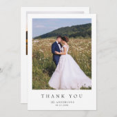 Moderne Elegante Eenvoudige Trouwbedankkaart Bedankkaart (Voorkant / Achterkant)