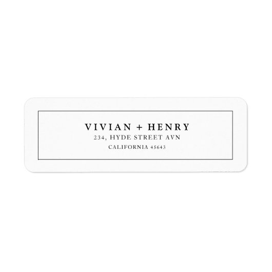 Moderne elegante eenvoudige typografie retouradres etiket (Voorkant)